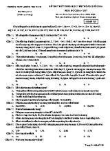 Đề thi thử THPT Quốc gia lần 2 môn Hóa học năm 2017 - Mã đề thi 120 - Trường THPT Lương Thế Vinh